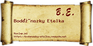 Bodánszky Etelka névjegykártya
